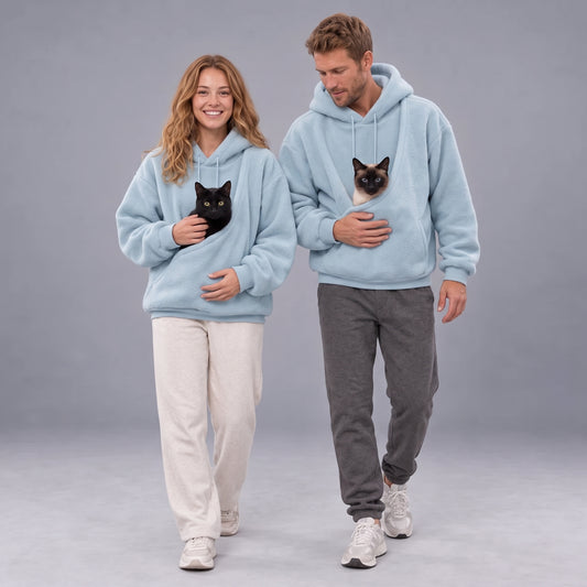 Teddy Pouch Cat Hoodie